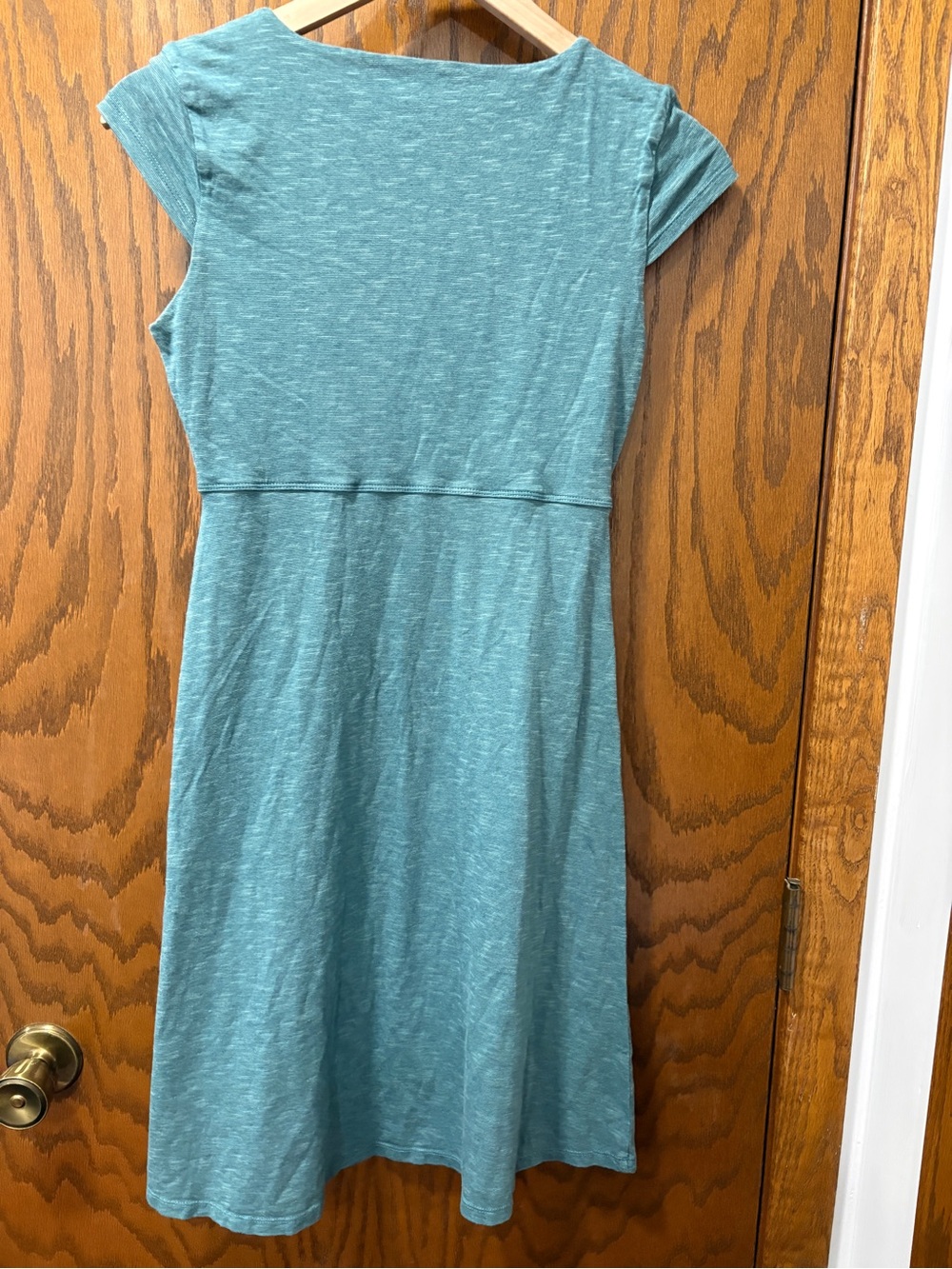 Toad&Co Rosemarie Space Dye Teal Cap Sleeve Dress XS Tencel Organic Cotton - Picture 6 of 6